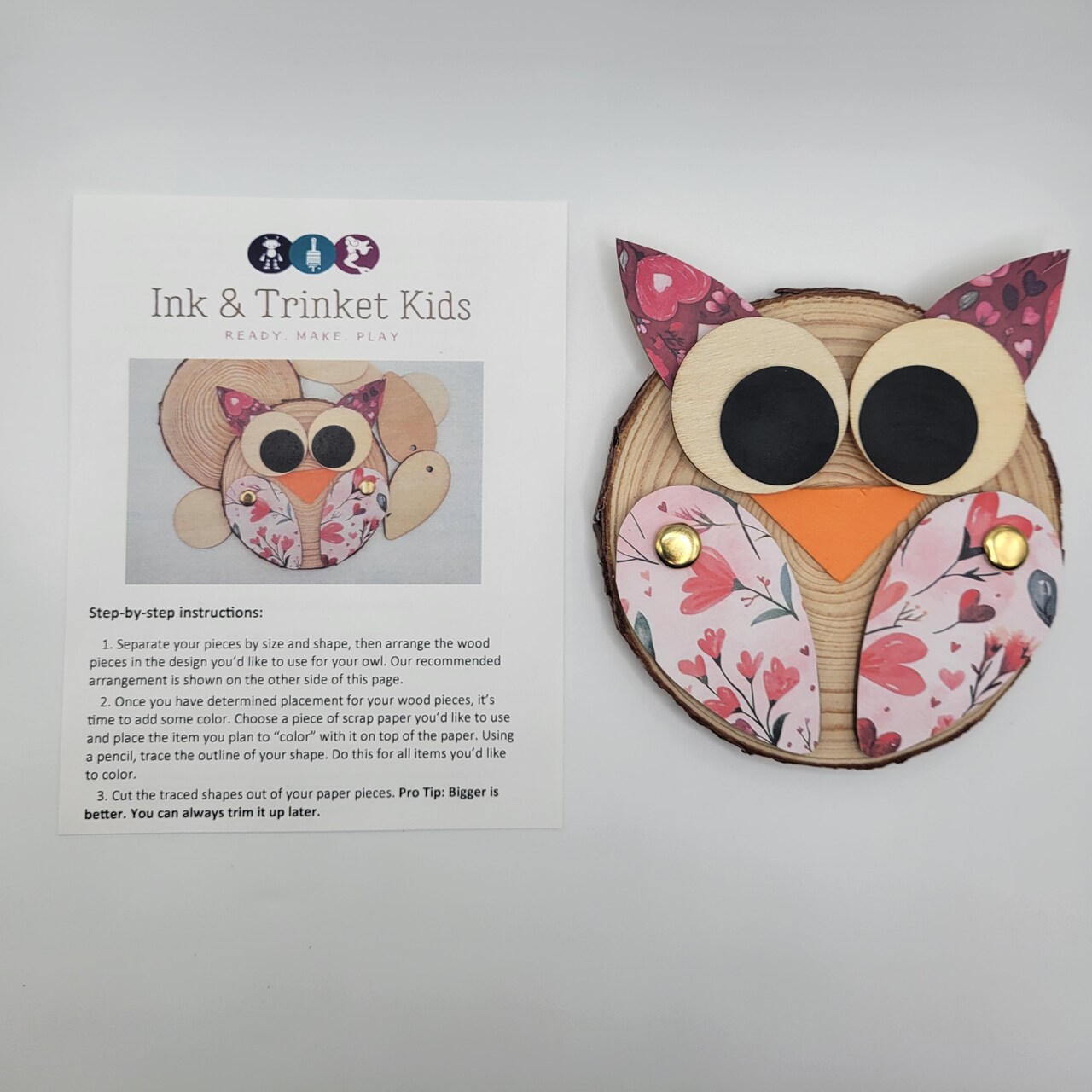 Ink and Trinket Kids Valentine's Day Owl Party Favor, Individually Packaged Valentine's Day Craft for Kids